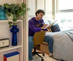young man studying