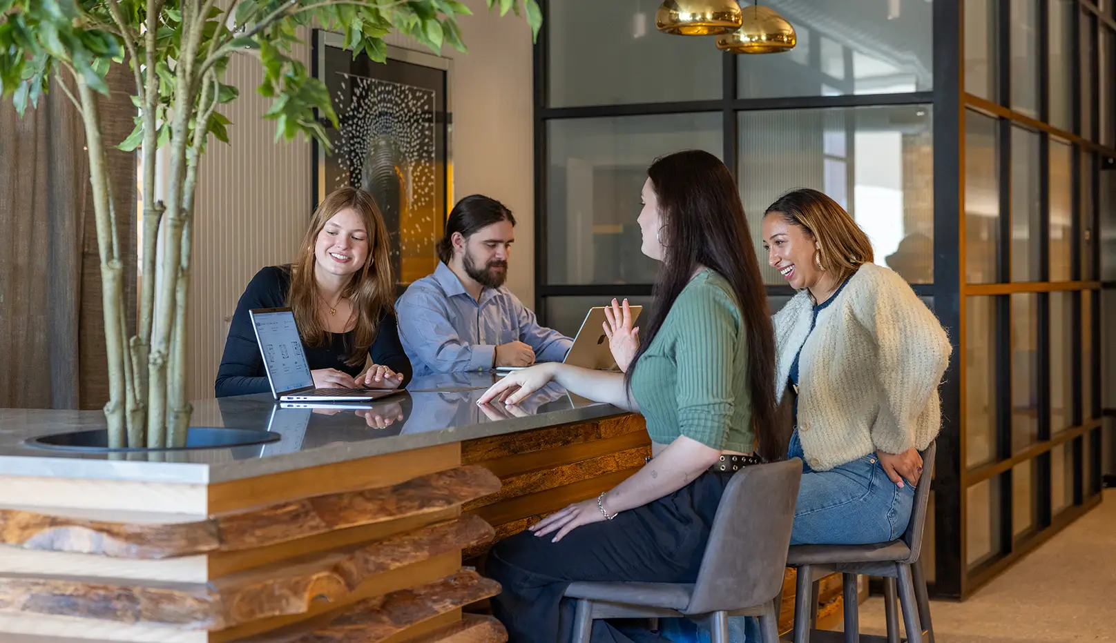 young adults studying
