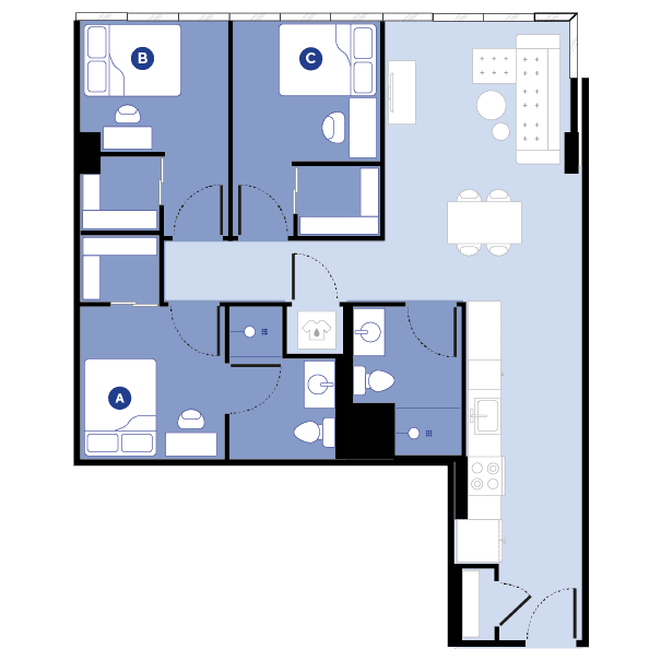 Rendering for 3x2A floor plan
