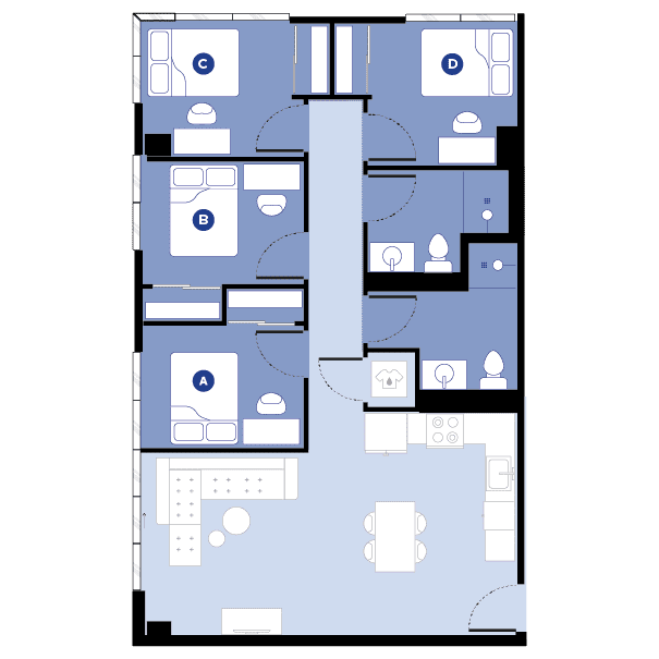 Rendering for 4x2A floor plan