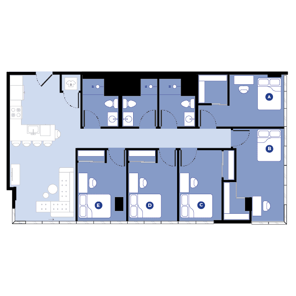 Rendering for 5x3B floor plan