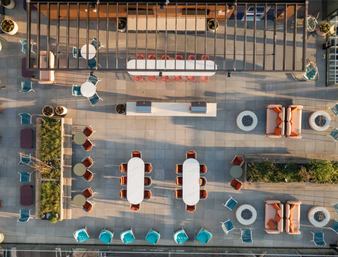 Aerial view of outdoor chairs