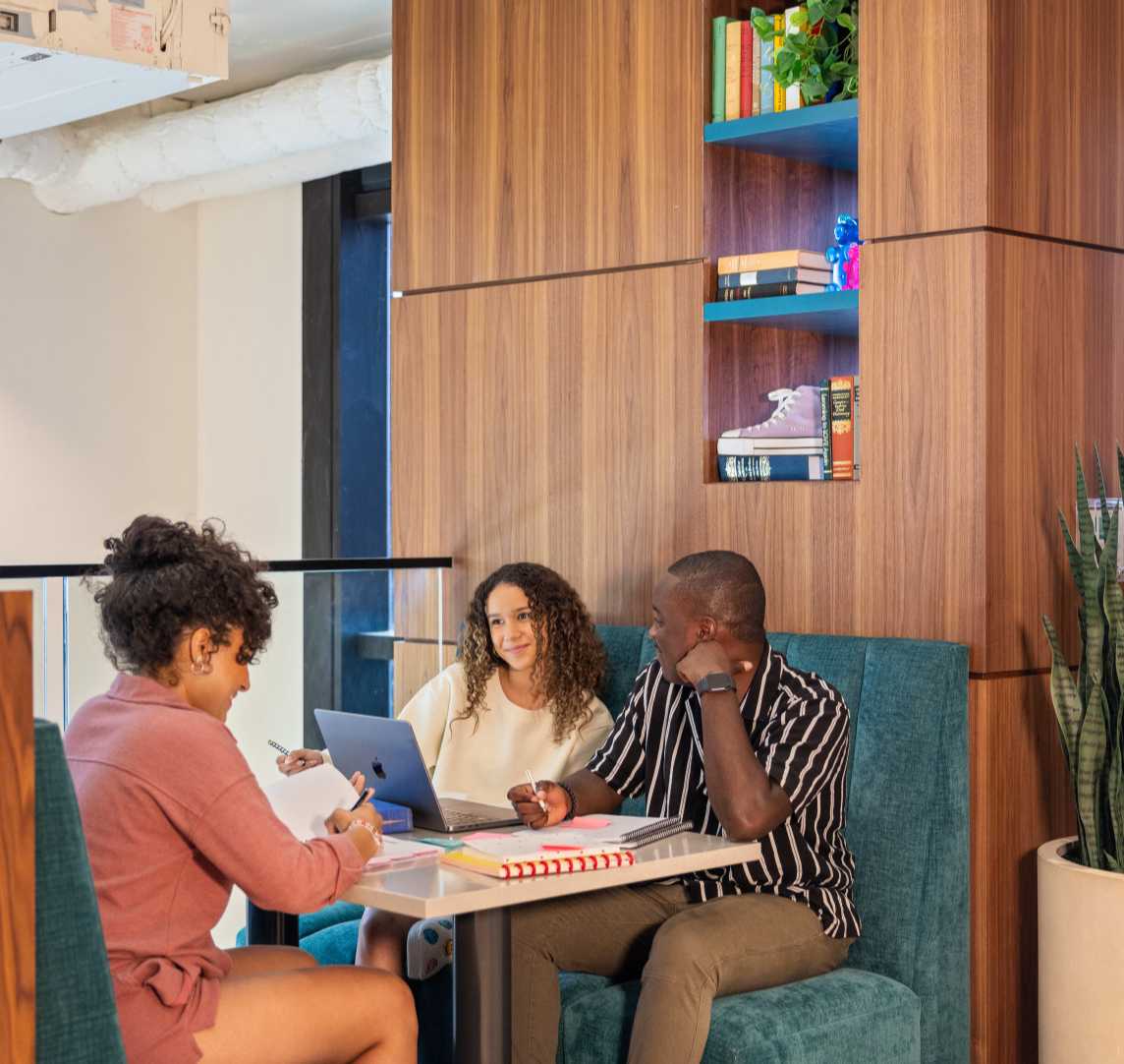 Group of friends studying together