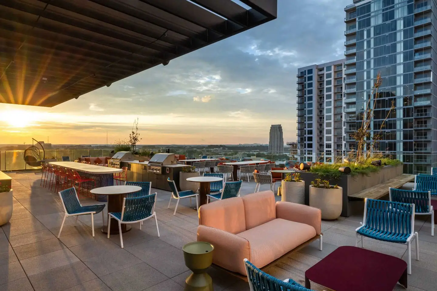 rooftop courtyard with lounge seating