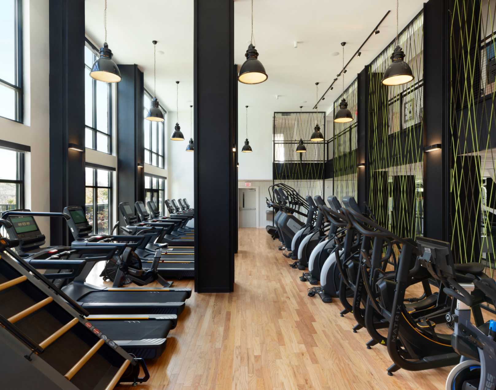 Fitness center with exercise equipment