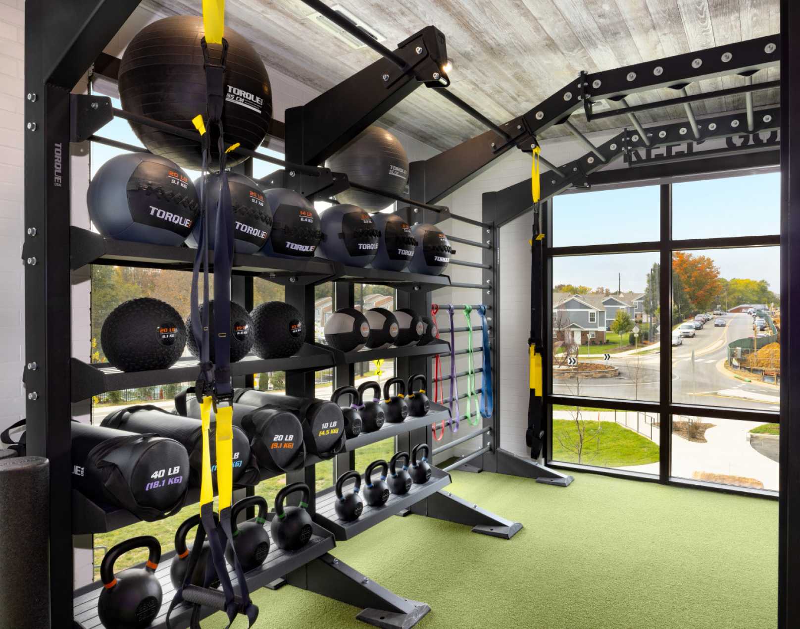 Fitness center with weights