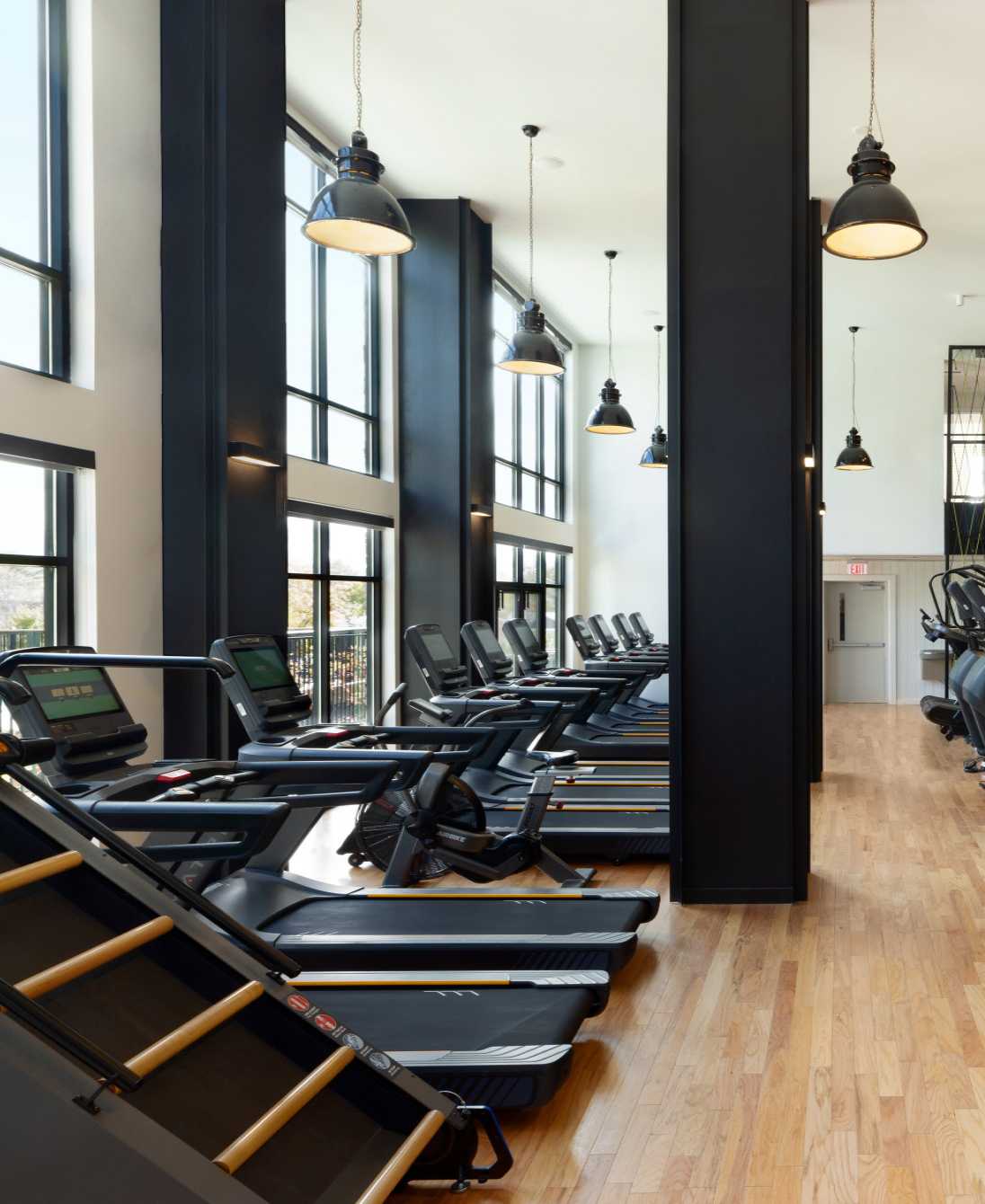 Fitness center with exercise equipment