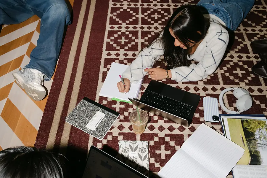 young woman studying