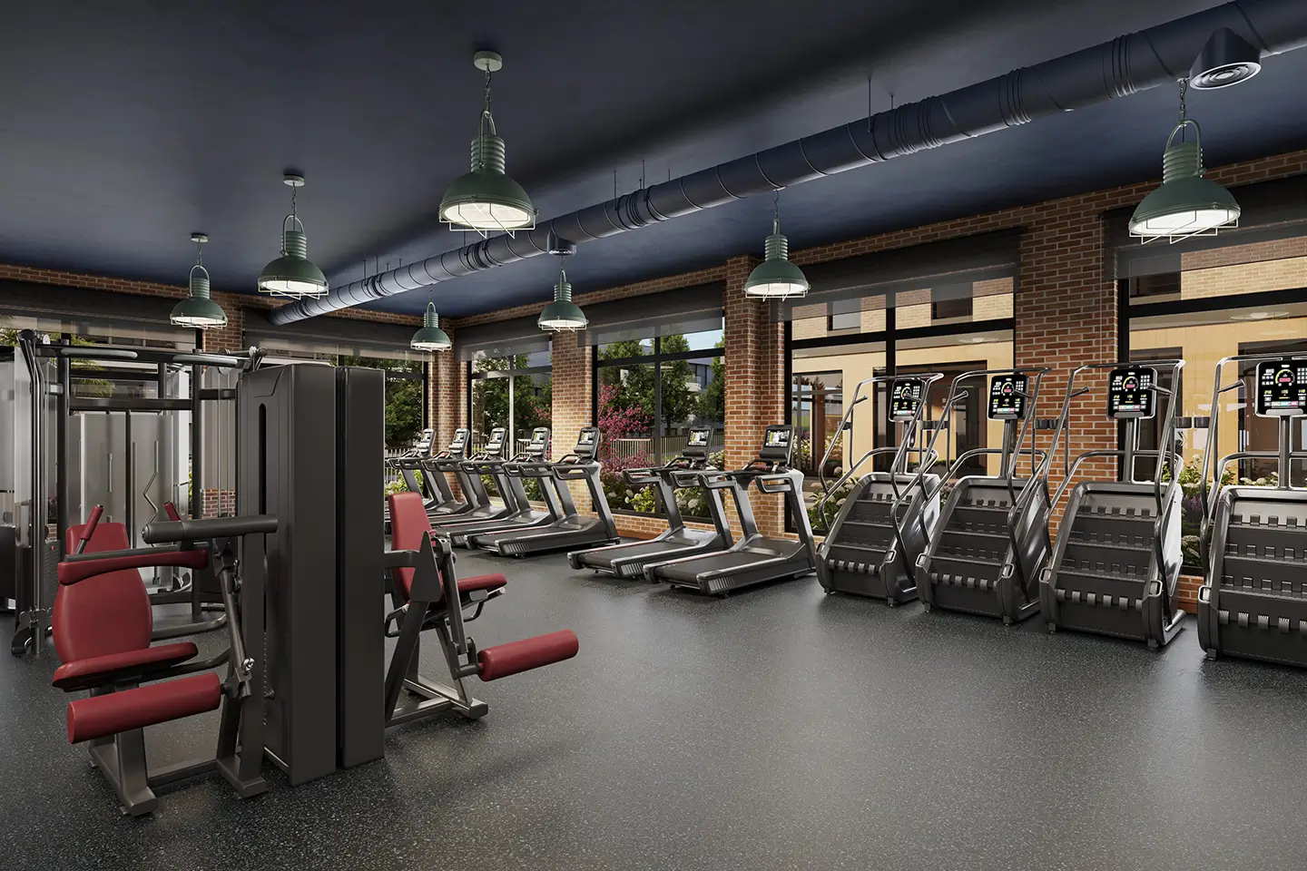 cardio center at an apartment gym