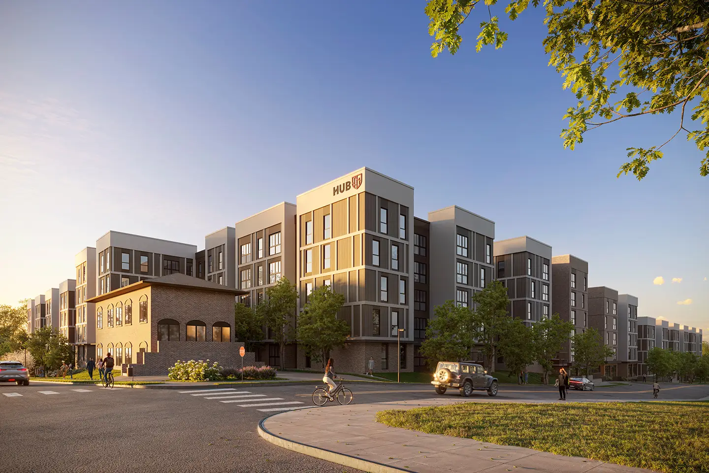 exterior of the apartment building