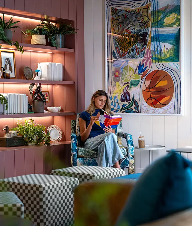Person sitting reading