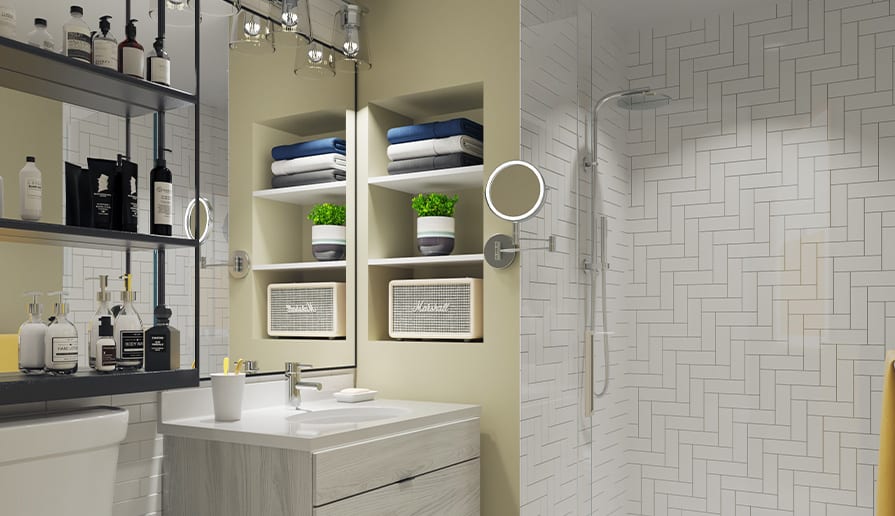 Walk-In Showers with Glass Enclosure*