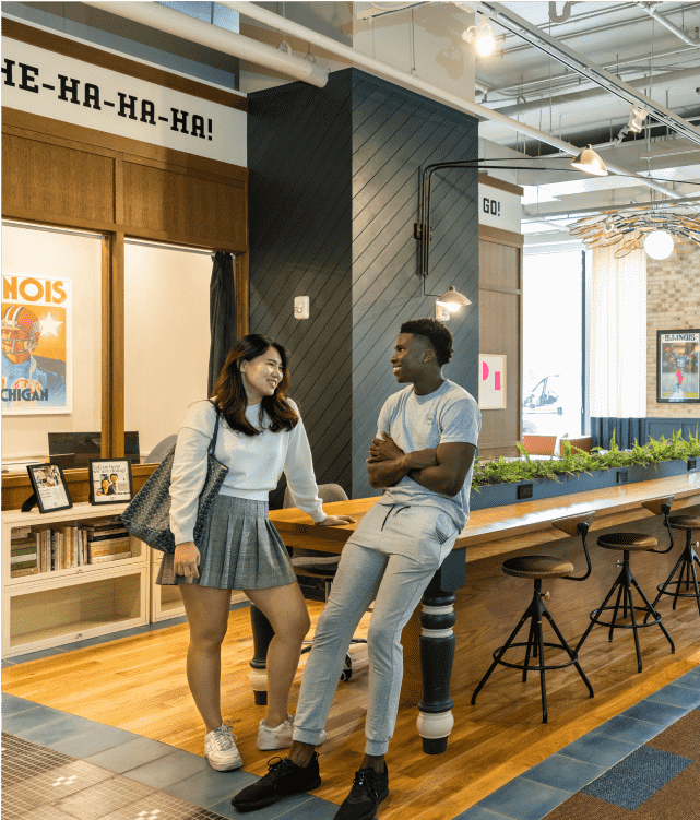 friends hanging out in a coworking space