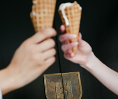 two ice cream cones