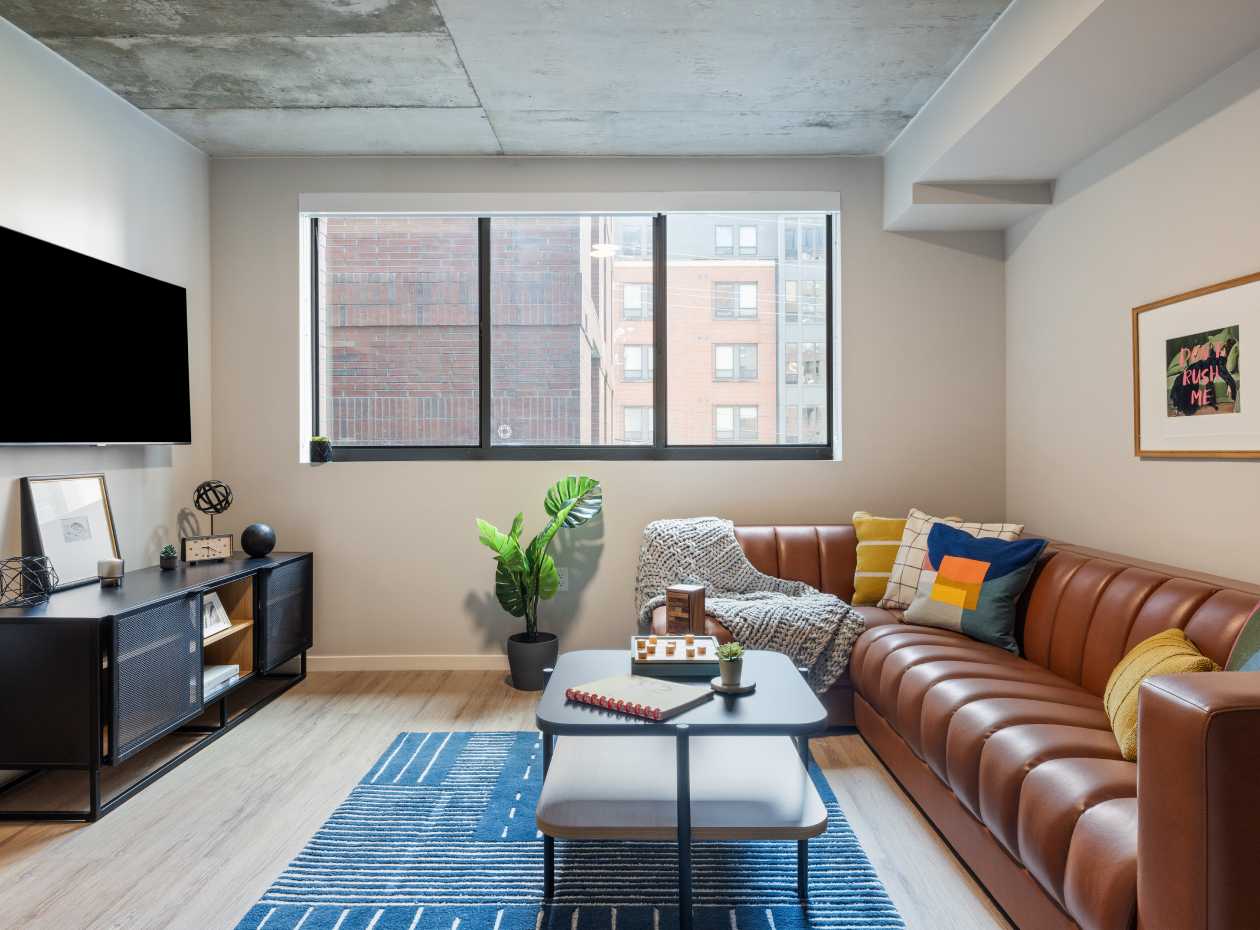living room with TV