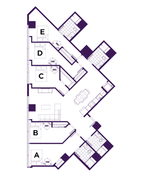Rendering for 5x4 A floor plan