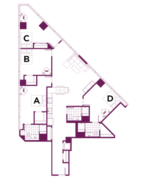 Rendering for 4x3 F floor plan