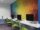 Study room with a rainbow wall