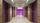 Lobby hallway with purple lights