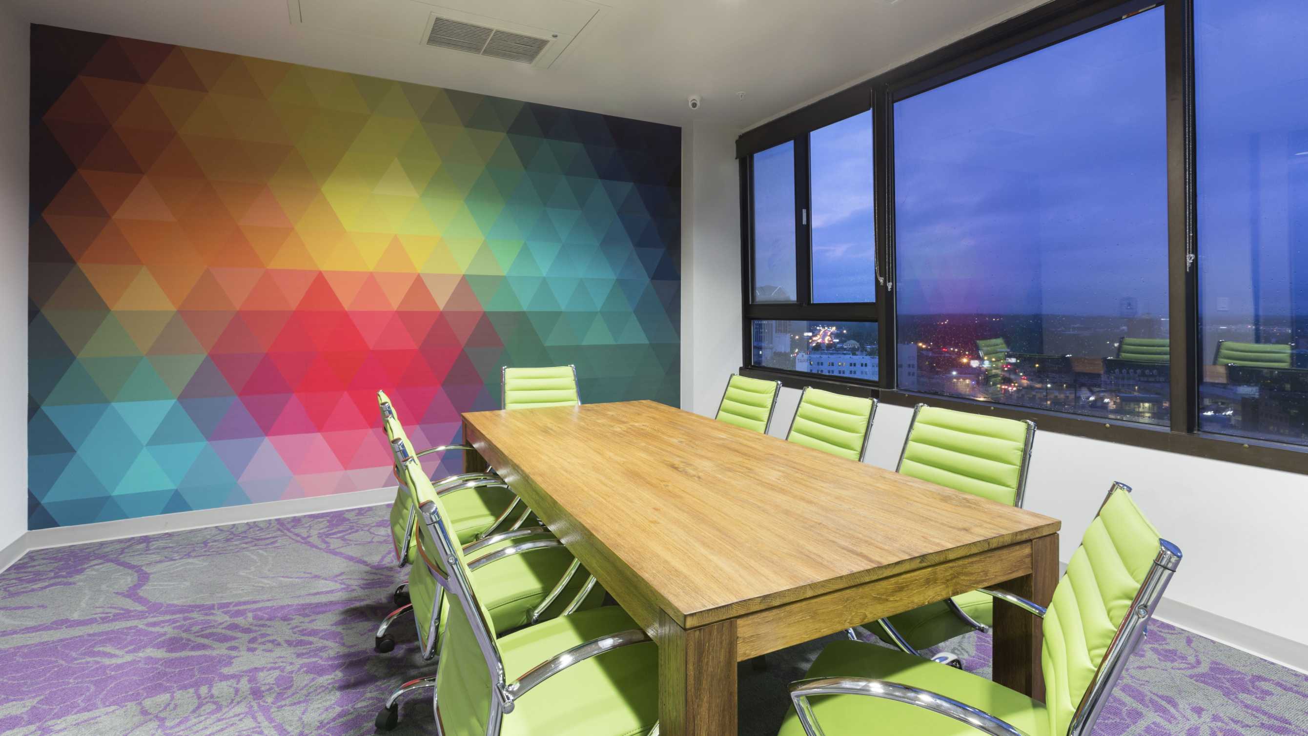 Colorful wall in a study room