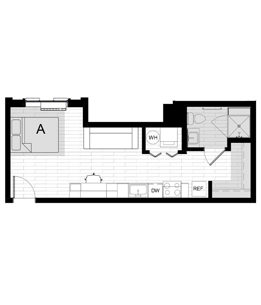 Rendering for Studio E floor plan