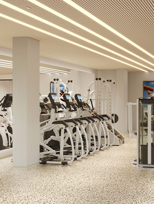 Gym with fitness equipment