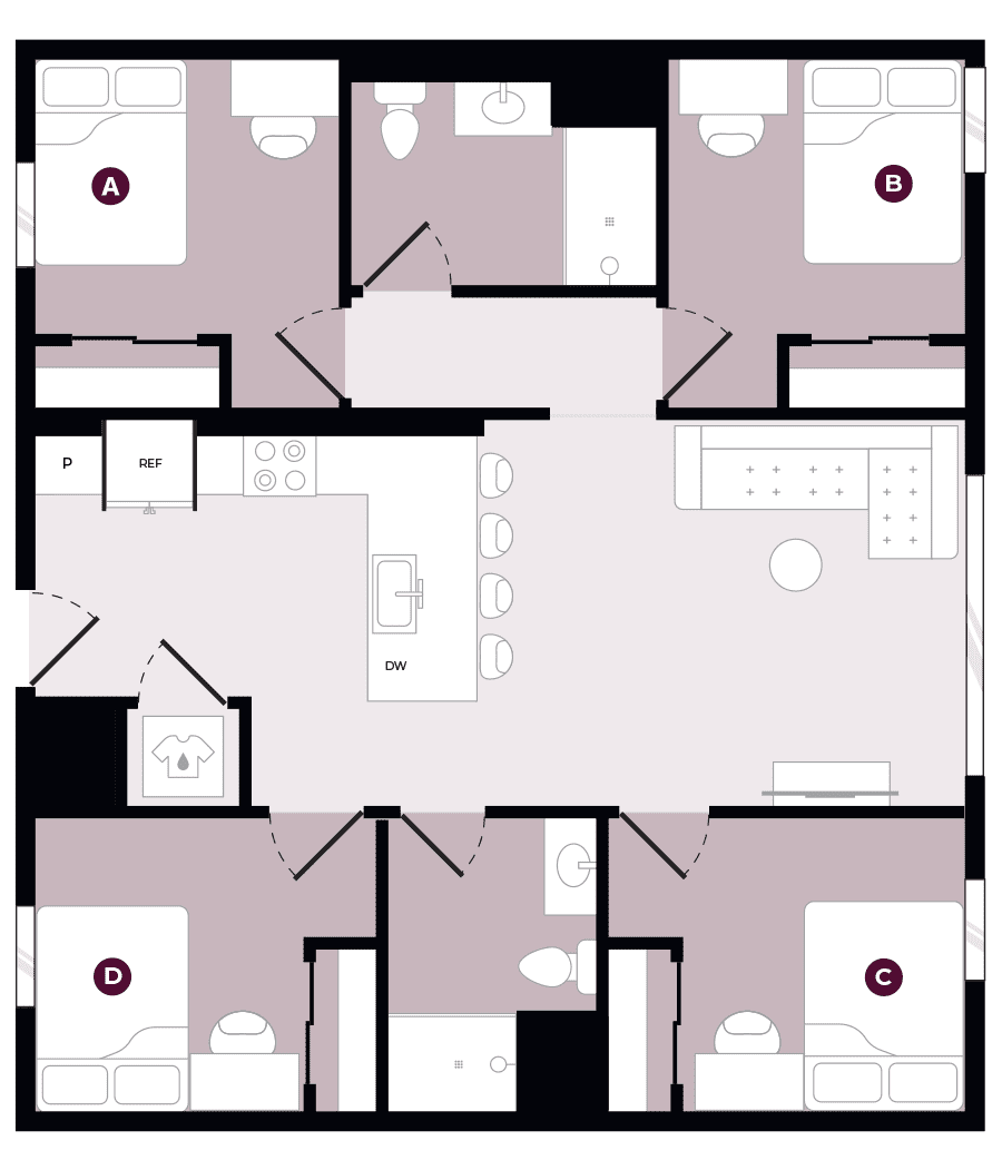 Rendering for 4x2 A floor plan