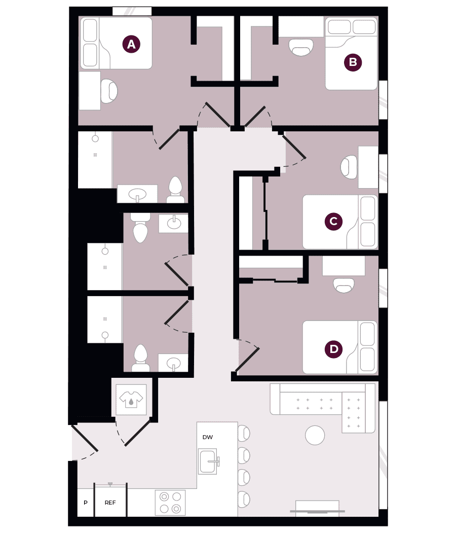 Rendering for 4x3 A floor plan