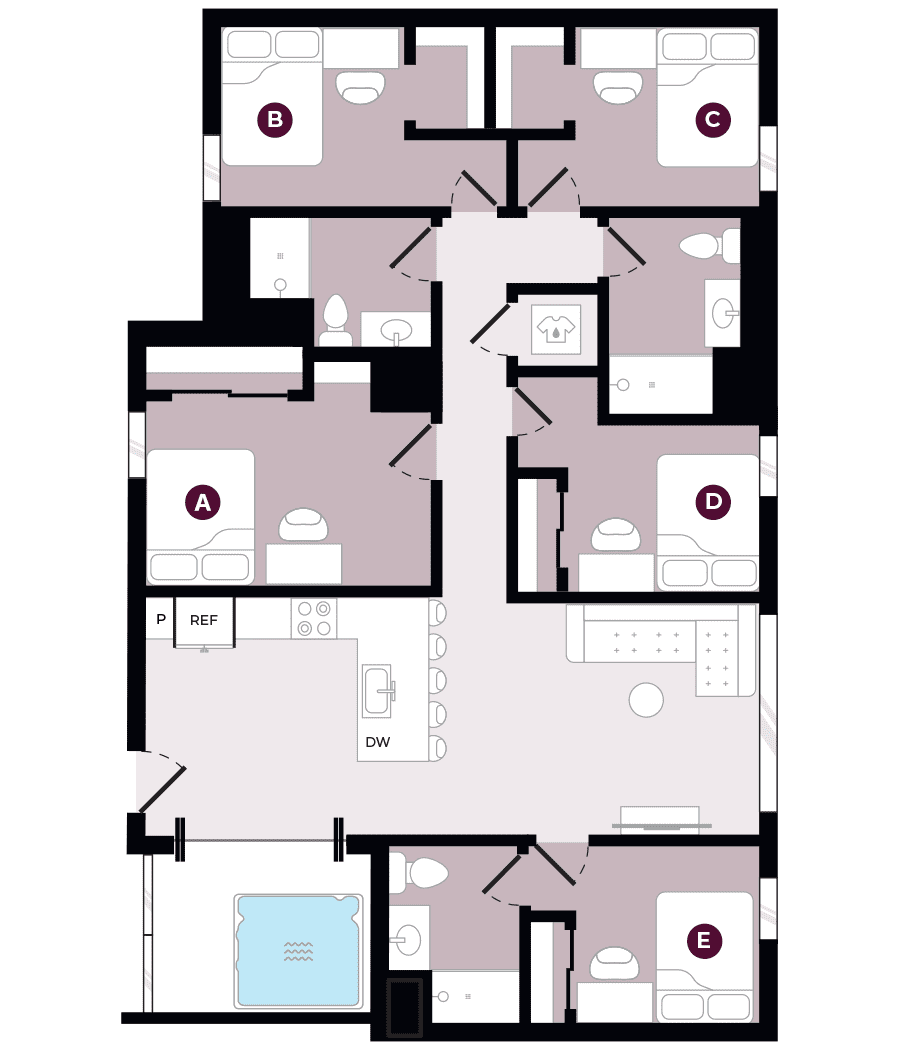 Rendering for 5x3 B floor plan