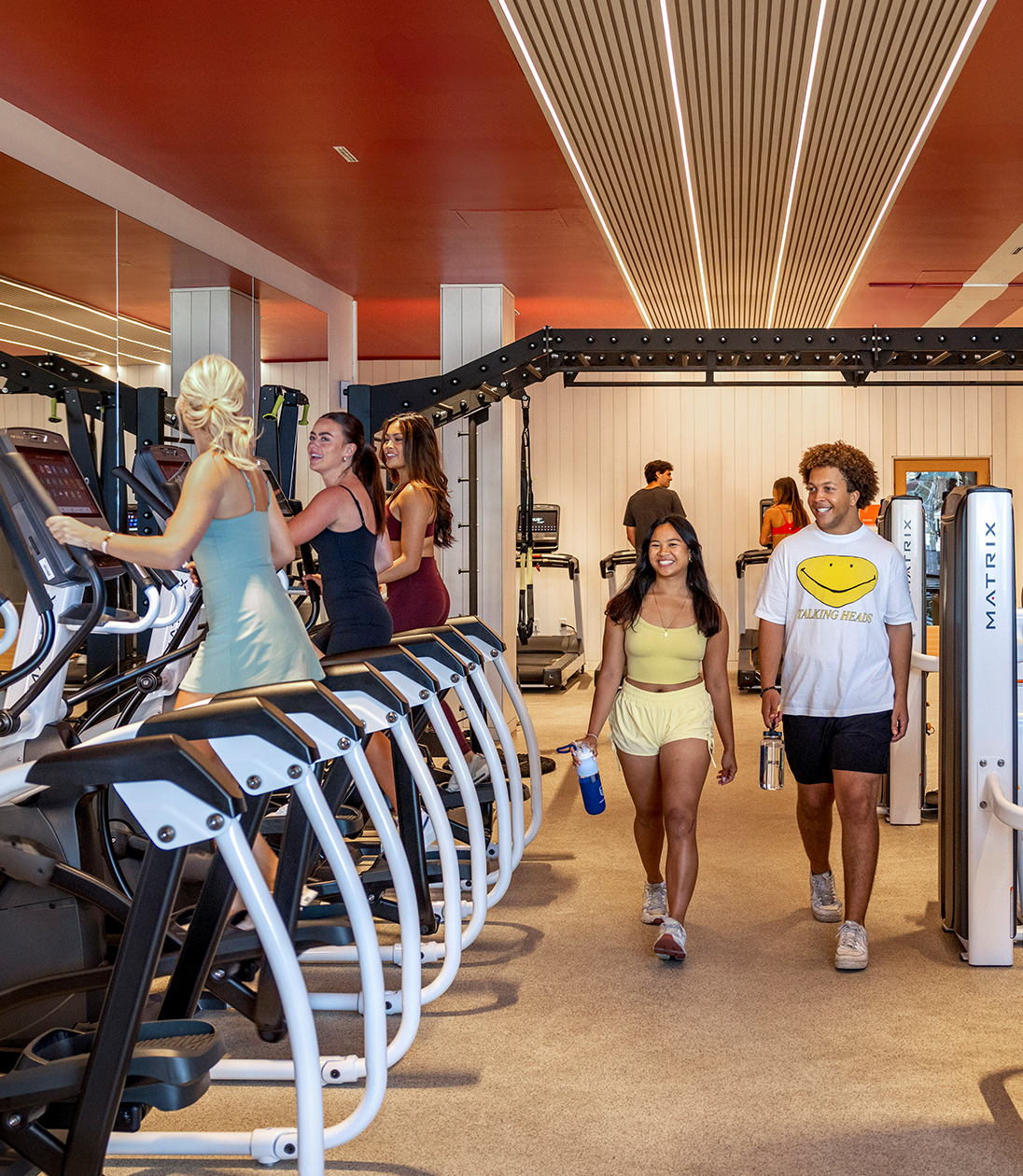 People exercising in a fitness center