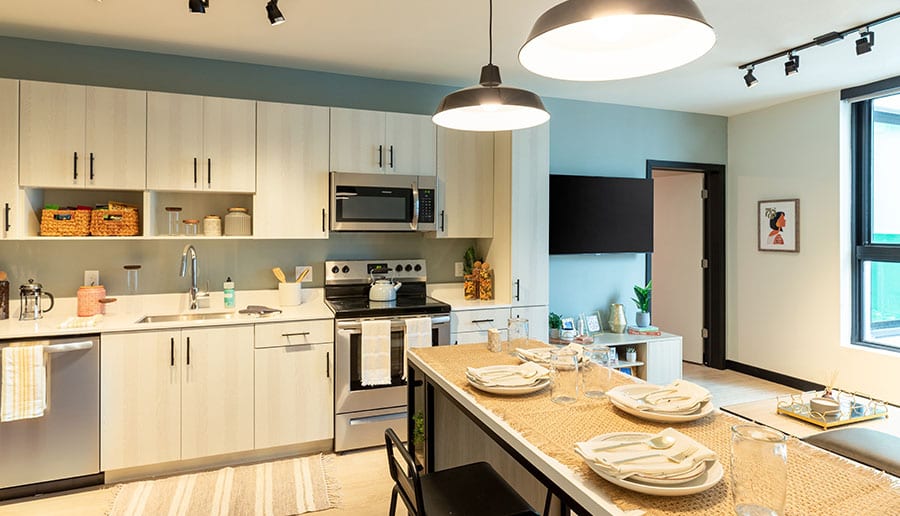 Premium Stainless-Steel Appliances Including Stove, Oven, Microwave, Dishwasher and Refrigerator