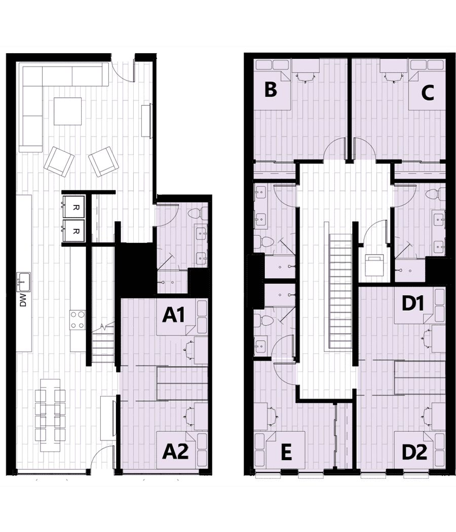 Rendering for 5x4 Townhome floor plan