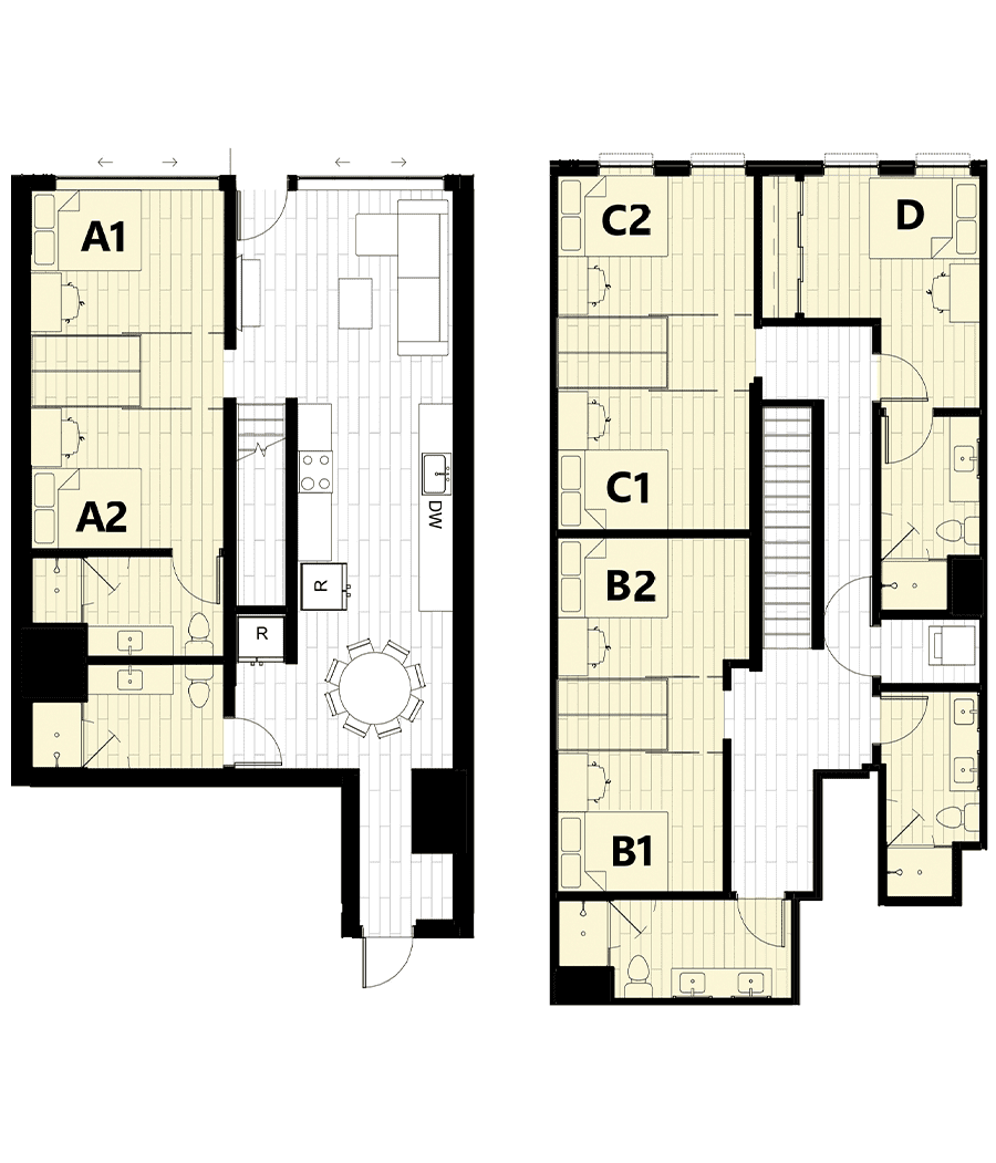 Rendering for 4x5 Townhome floor plan