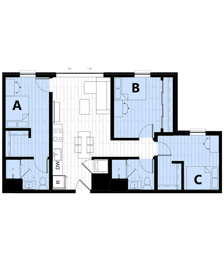 Rendering for 3x2 A floor plan