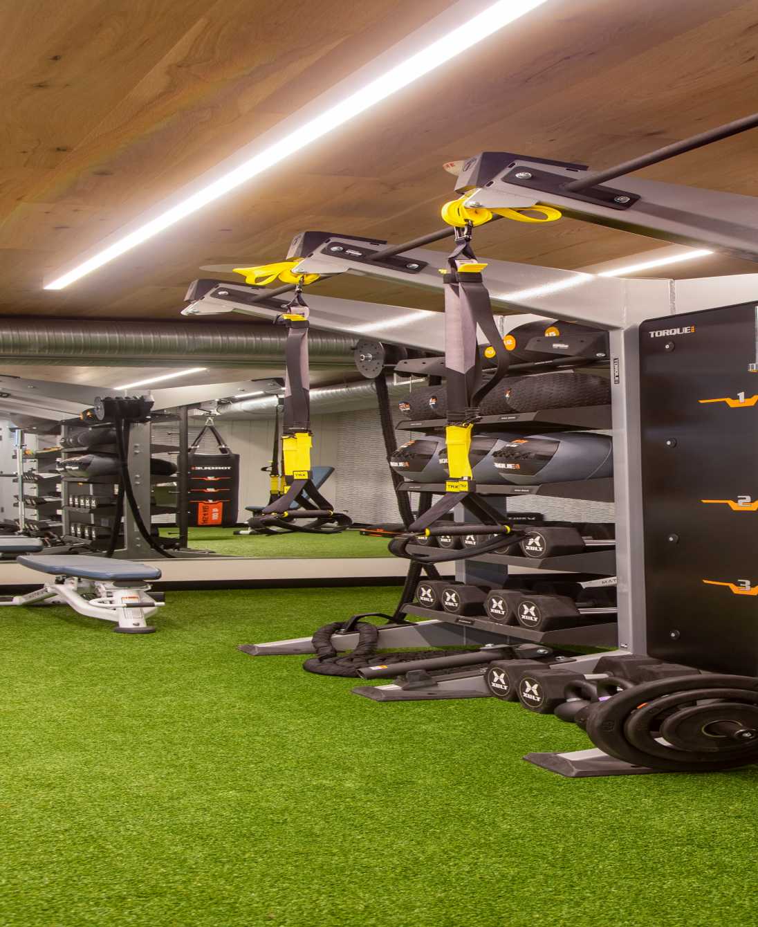 Fitness center with exercise equipment