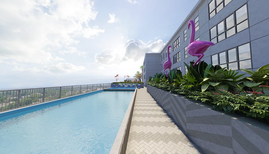 Rooftop Sundeck, Pool and Hot Tub