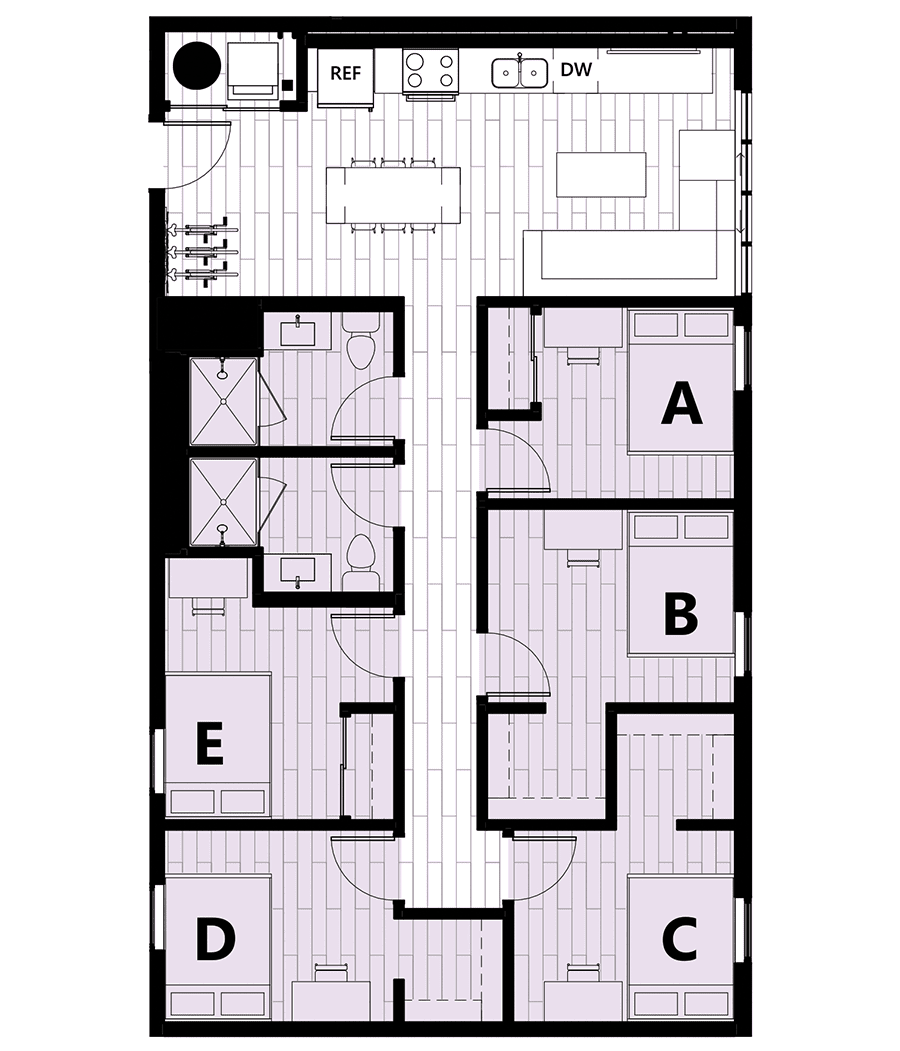 Rendering for 5x2 floor plan