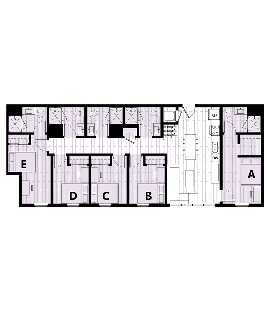 Rendering for 5x5 floor plan