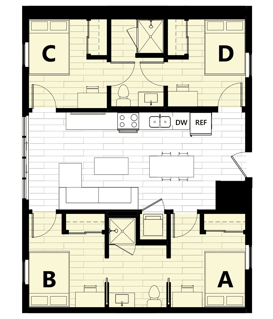 Rendering for 4x2 A floor plan