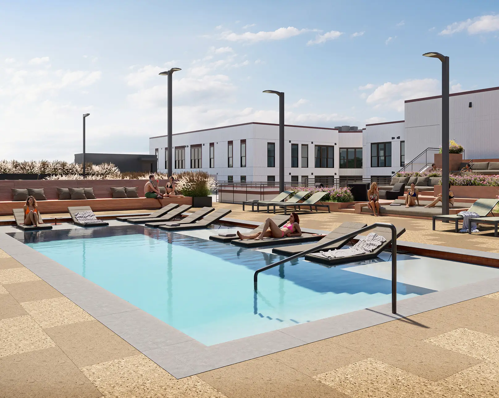 Pool with lounge seating
