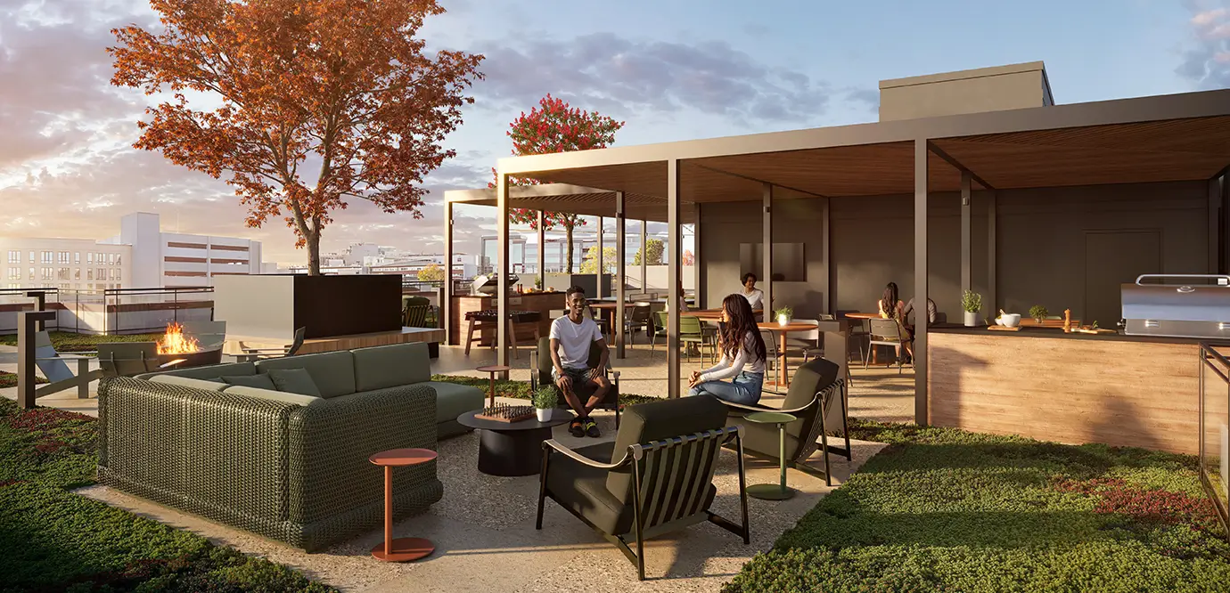 Outdoor seating and grills