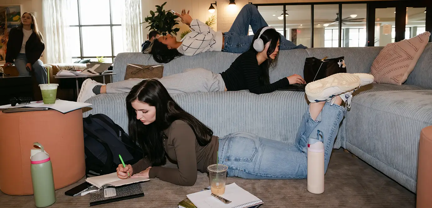 Students studying