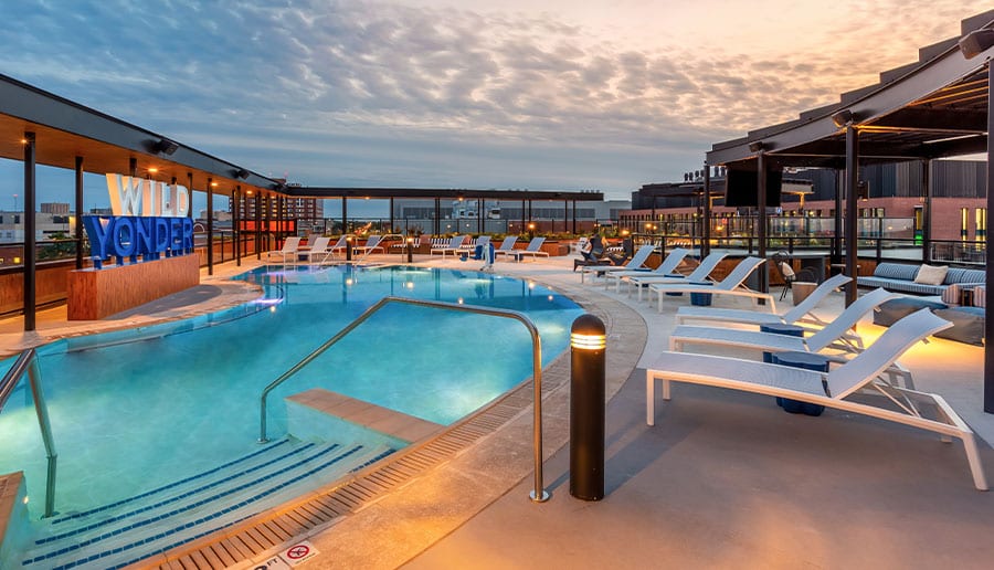 Rooftop Sundeck, Pool and Hot Tub