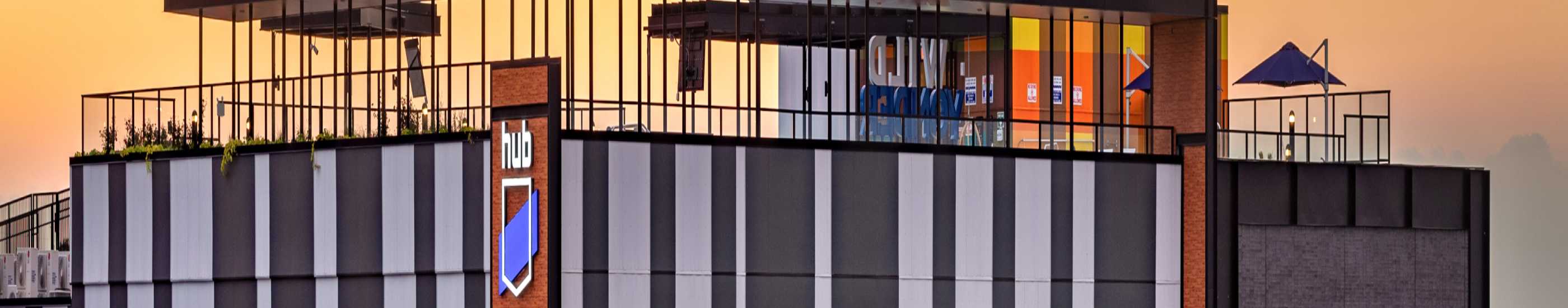 The exterior of Hub Lexington Limestone