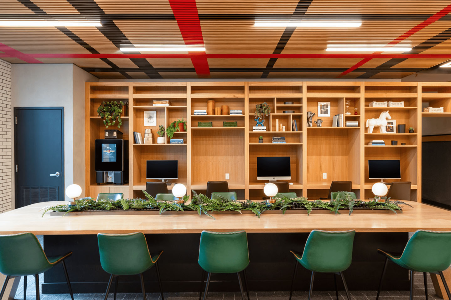 Library with group seating and individual computer stations
