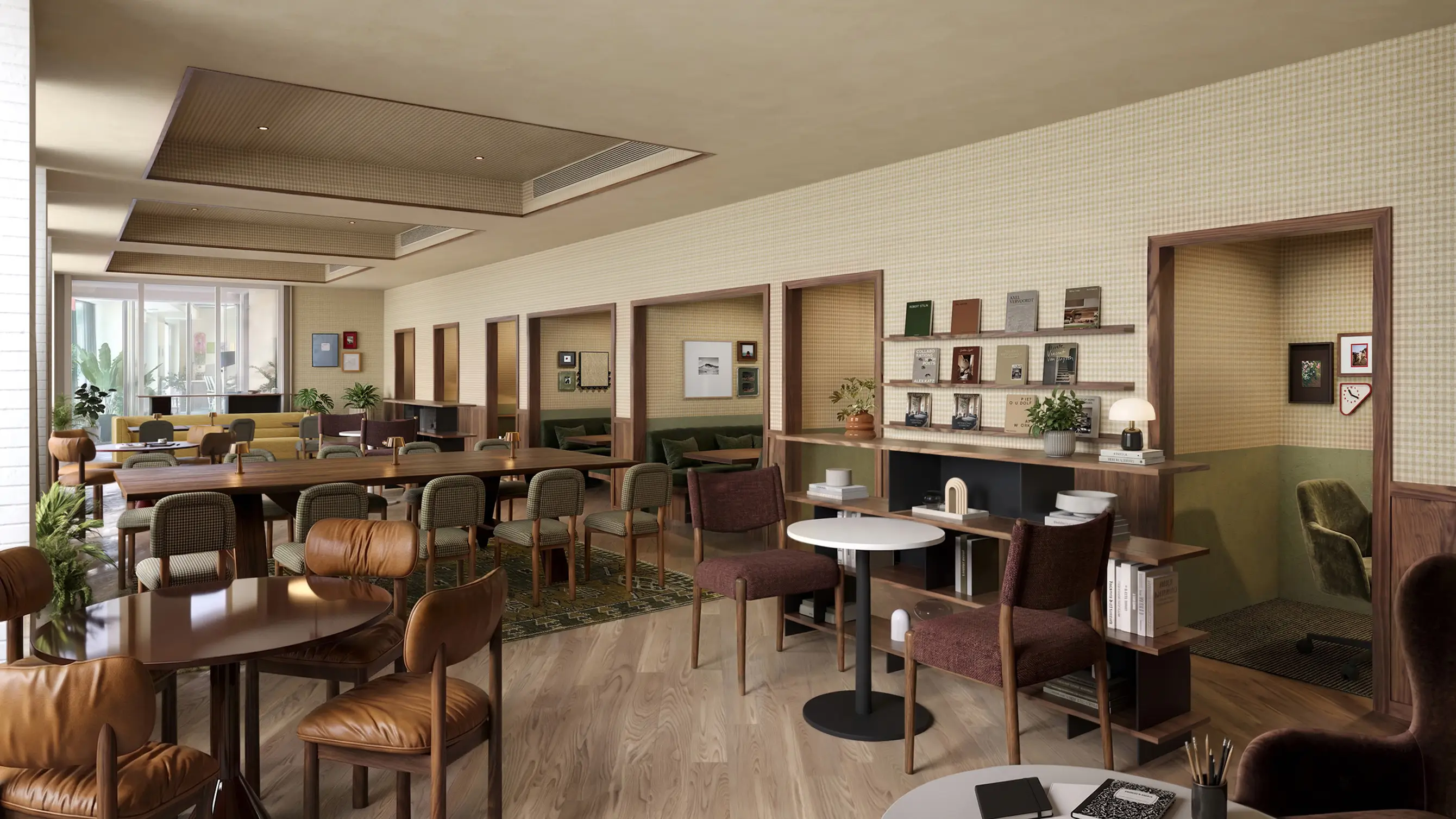 Resident lounge area with tables and seating