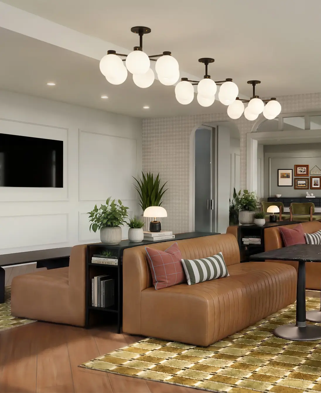 Resident lounge area bench seating