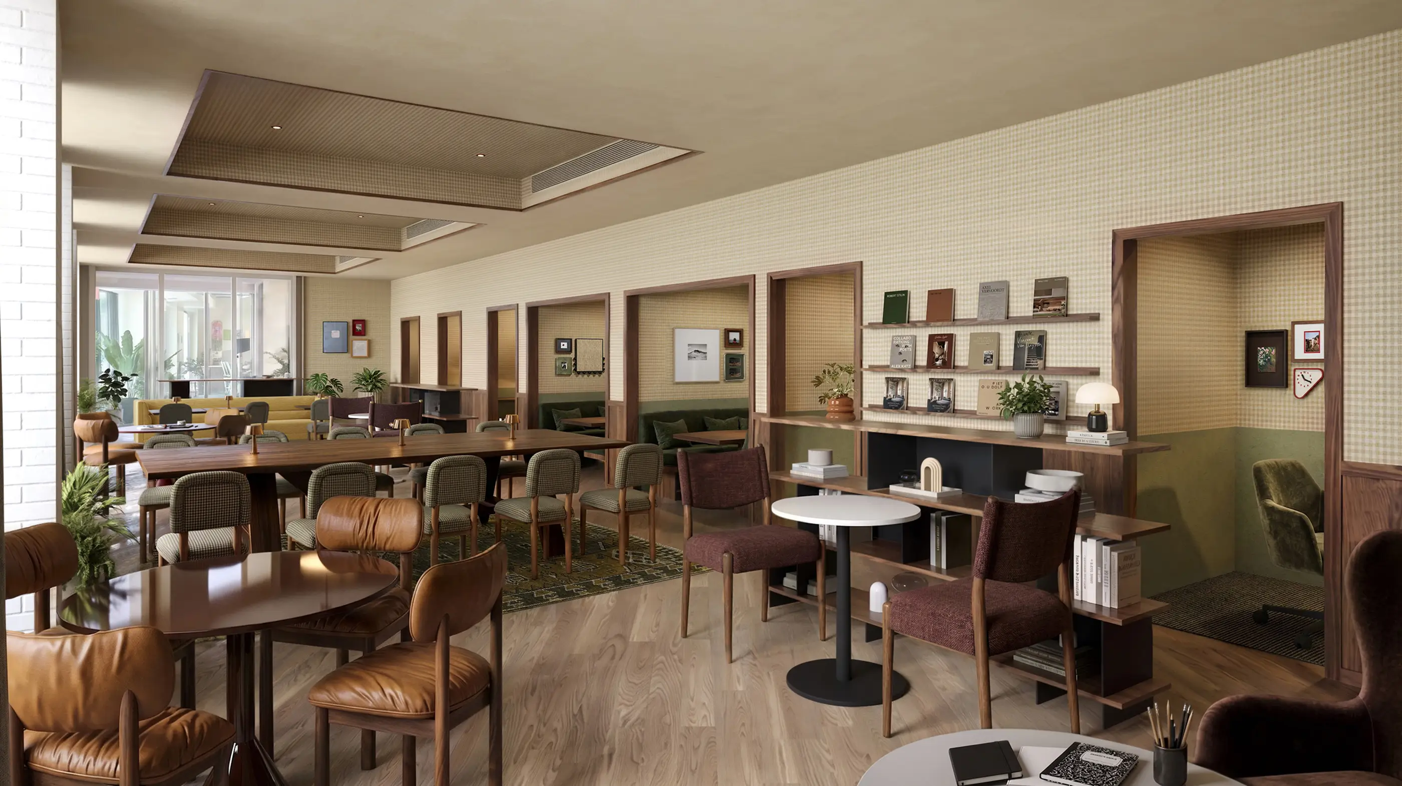 Resident lounge area with tables and seating