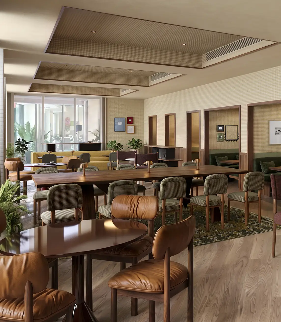 Resident lounge area with tables and seating
