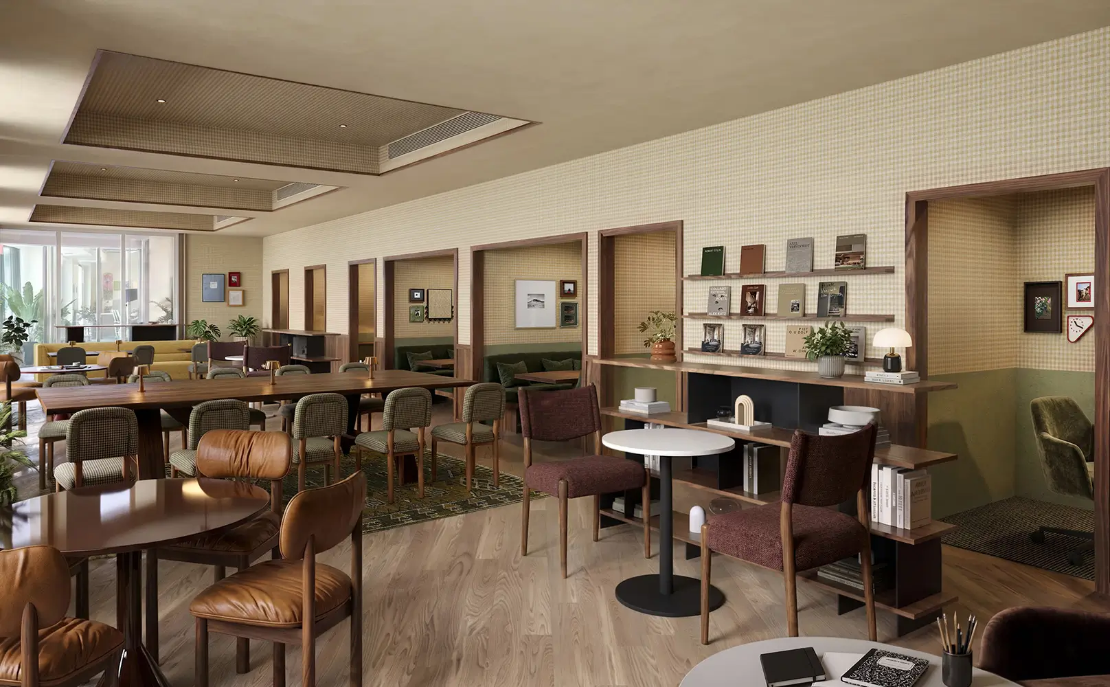 Resident lounge area with tables and seating